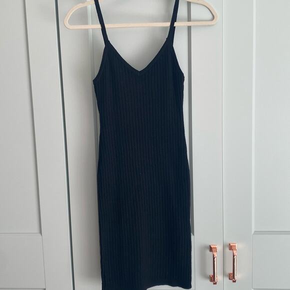 NWT 7 For All Mankind Black Ribbed Tank Sweater Dress - Picture 1 of 6